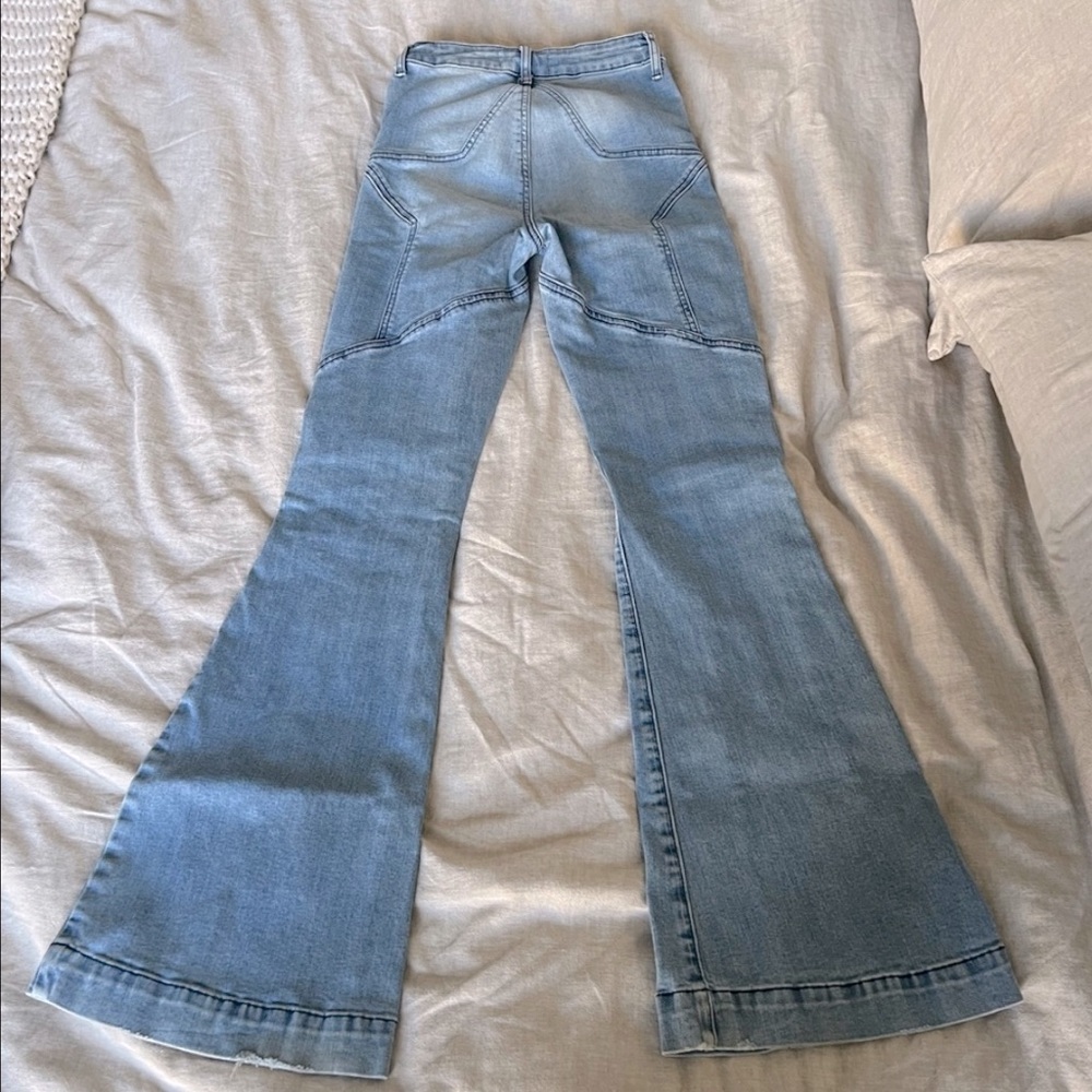 Akira Blue Denim super flare Jeans size 5 26”waist
